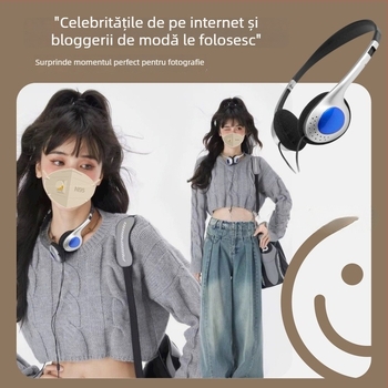 Căști cu fir montate pe cap, obiect foto în stil japonez, universal pentru telefoane mobile și calculatoare