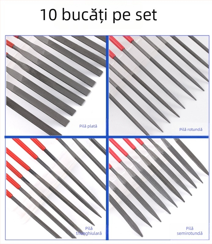 Set de pile din oțel aliat, 3×140 mm, 4×160 mm, 5×180 mm – pile manuale pentru tâmplă și prelucrarea metalelor