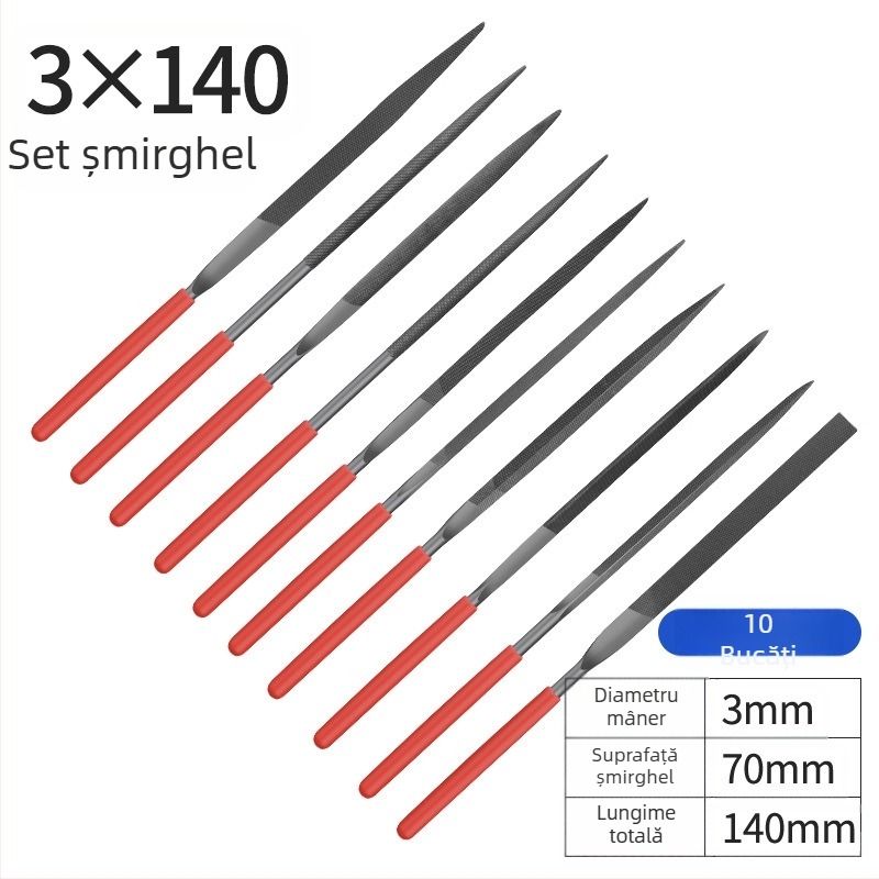 Set de pile din oțel aliat, 3×140 mm, 4×160 mm, 5×180 mm – pile manuale pentru tâmplă și prelucrarea metalelor