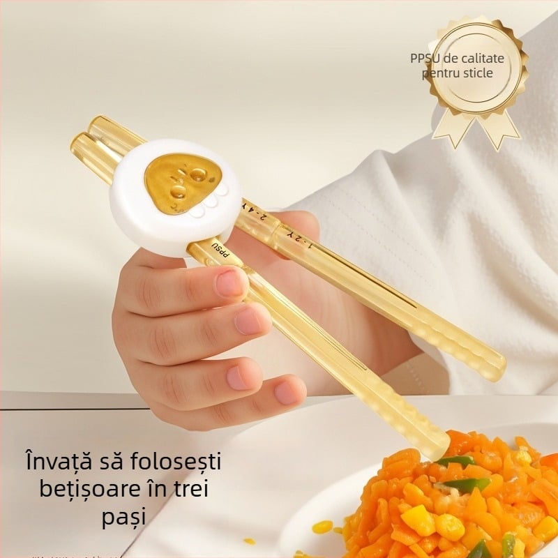 Bețe pentru copii PPSU - bețe de învățare pentru mâncare, 1–6 ani, design Tiger Mouth