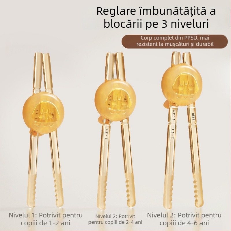 Bețe pentru copii PPSU - bețe de învățare pentru mâncare, 1–6 ani, design Tiger Mouth