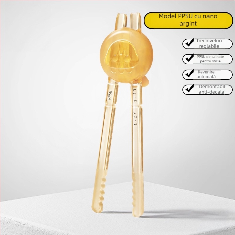 Bețe pentru copii PPSU - bețe de învățare pentru mâncare, 1–6 ani, design Tiger Mouth