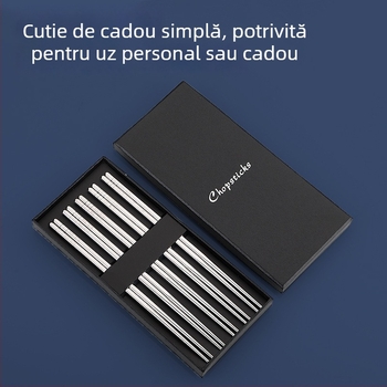 Bețișoare din oțel inoxidabil 304, pentru uz casnic, antiderapante, protecție împotriva arsurilor, formă pătrată, potrivite pentru copii, dezinfectare la temperaturi înalte, posibilitatea unui logo laser