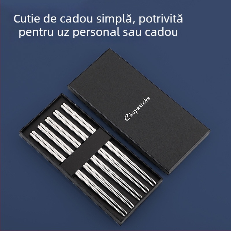 Bețișoare din oțel inoxidabil 304, pentru uz casnic, antiderapante, protecție împotriva arsurilor, formă pătrată, potrivite pentru copii, dezinfectare la temperaturi înalte, posibilitatea unui logo laser