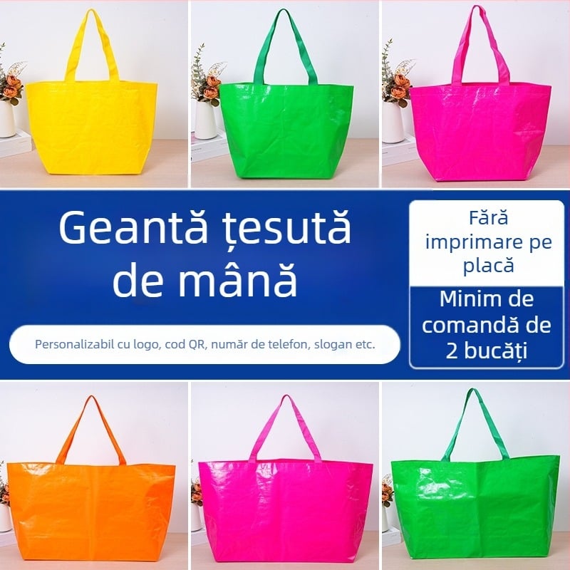 Geantă PP țesută cu logo personalizat, capacitate mare, laminată și impermeabilă