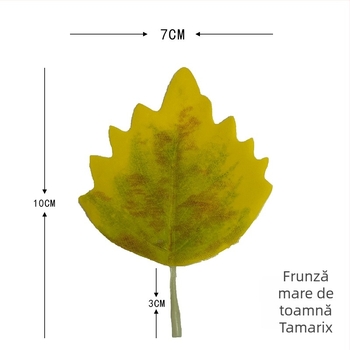 Frunză artificială Populus euphratica pentru decor interior – un singur frunză