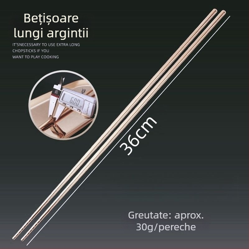 Bețișoare lungi din oțel inoxidabil 316 pentru uz casnic, potrivite pentru prăjit și hot pot, rezistente la temperaturi înalte, protecție împotriva arsurilor, antiderapante, pentru mâncare partajată