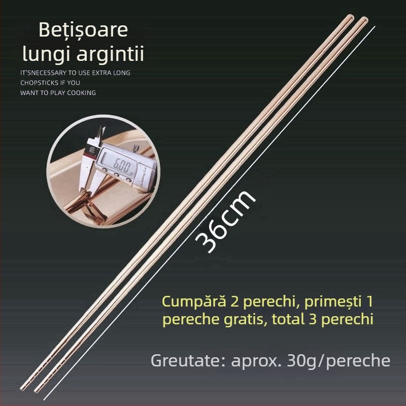 Bețișoare lungi din oțel inoxidabil 316 pentru uz casnic, potrivite pentru prăjit și hot pot, rezistente la temperaturi înalte, protecție împotriva arsurilor, antiderapante, pentru mâncare partajată