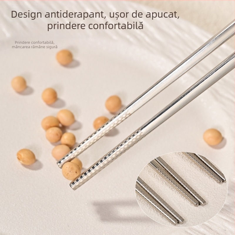 Bețișoare pentru copii din oțel inoxidabil 316, pentru uz casnic, antibacteriale și antiderapante, design drăguț, bețișoare individuale pentru copii