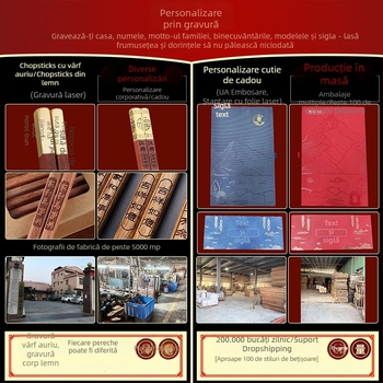 Set familial de bețișoare din lemn, antiderapante, model nou, lemn de santal roșu solid, rezistent la mucegai, pentru uz casnic