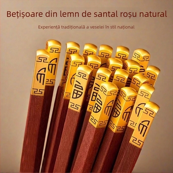 Set familial de bețișoare din lemn, antiderapante, model nou, lemn de santal roșu solid, rezistent la mucegai, pentru uz casnic