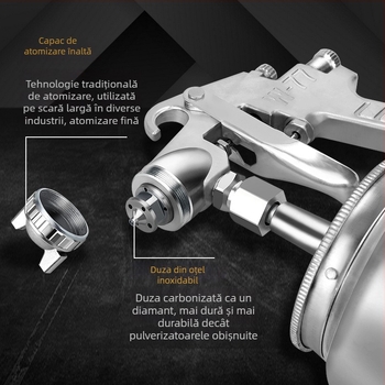 Pistol pneumatic pentru vopsea latex, pentru acoperiri de suprafețe la mașini și mobilier