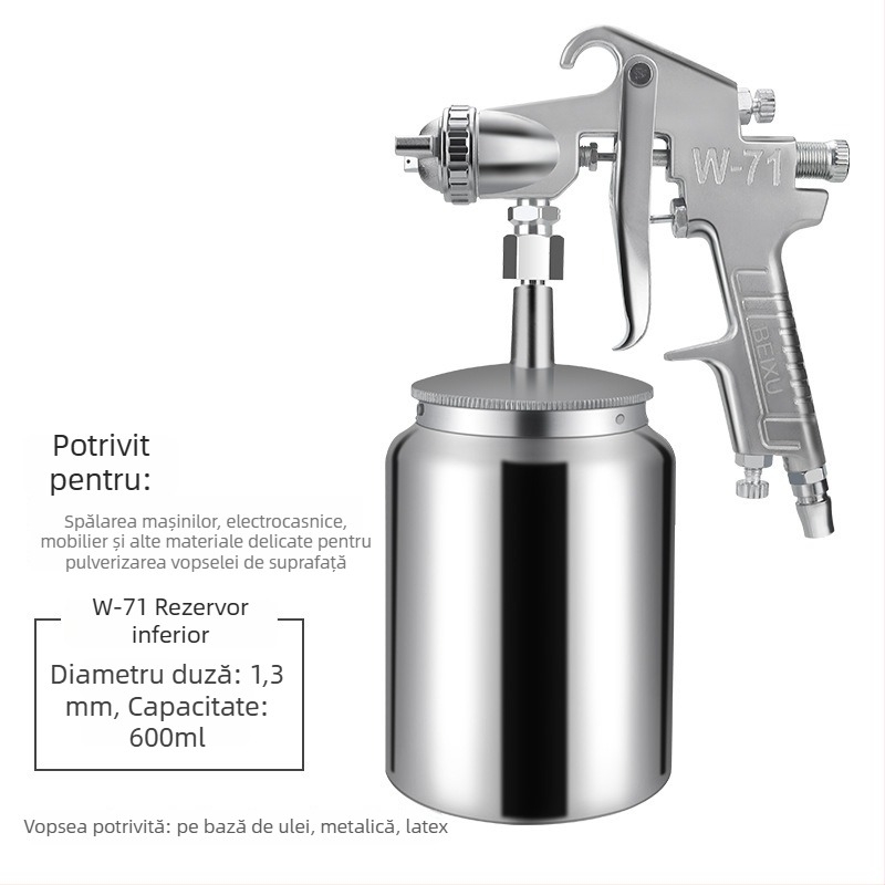 Pistol pneumatic pentru vopsea latex, pentru acoperiri de suprafețe la mașini și mobilier