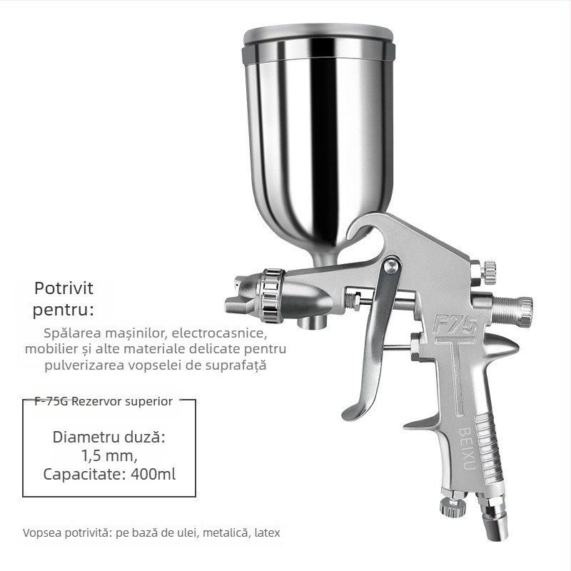 Pistol pneumatic pentru vopsea latex, pentru acoperiri de suprafețe la mașini și mobilier