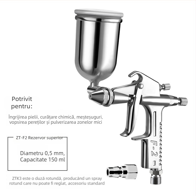 Pistol pneumatic pentru vopsea latex, pentru acoperiri de suprafețe la mașini și mobilier