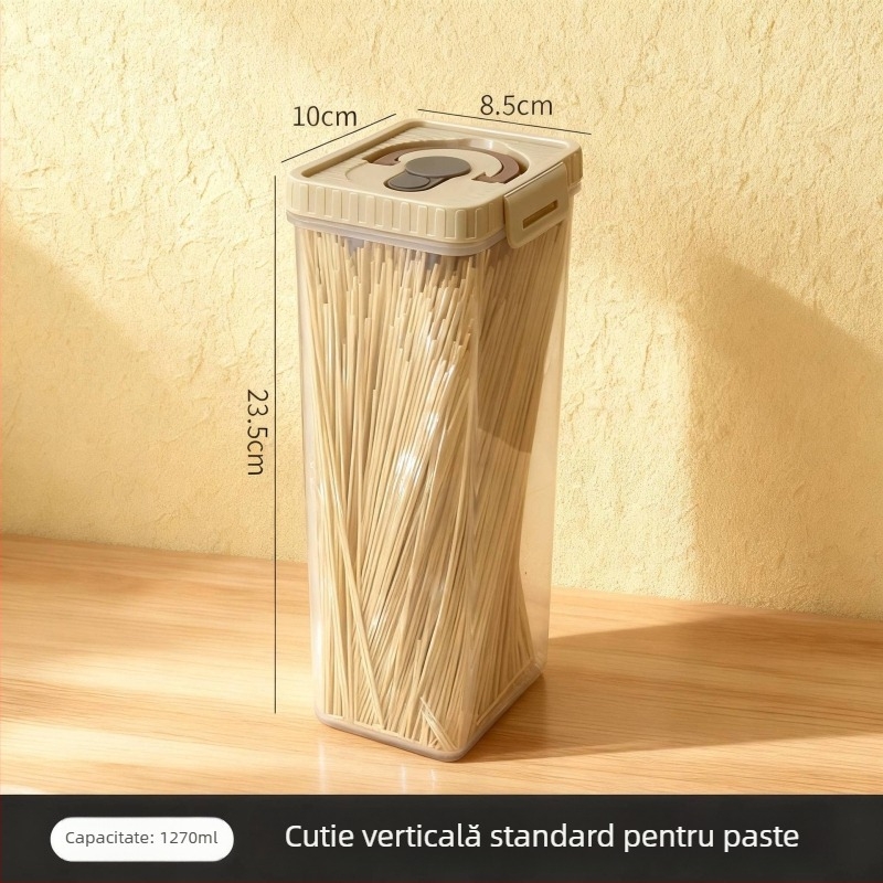 Cutie de depozitare pentru paste, cutie transparentă pătrată pentru bucătărie, sigilată