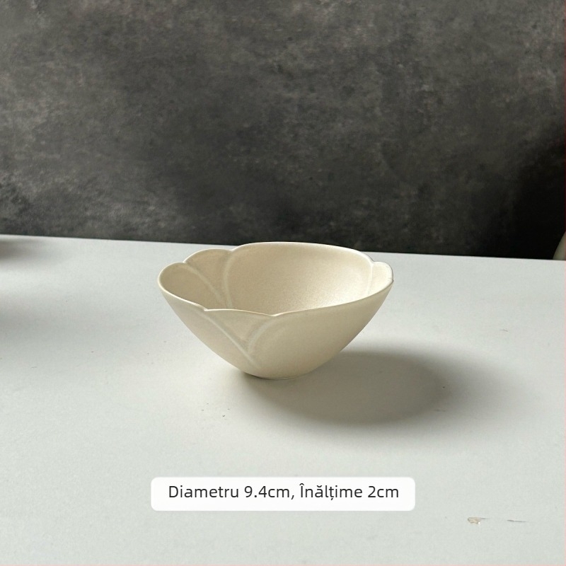 Vas ceramic în stil japonez, design retro, bol de înaltă calitate pentru desert, bol pentru fructe sau salată, vas multifuncțional pentru orez și farfurie pentru sos