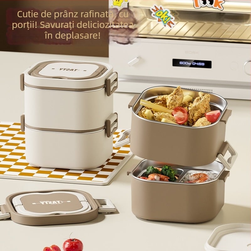 Hengsen cutie prânz din oțel inoxidabil 304, cu mai multe etaje, sigilată și portabilă, pentru angajați și studenți, cutie de prânz de calitate alimentară