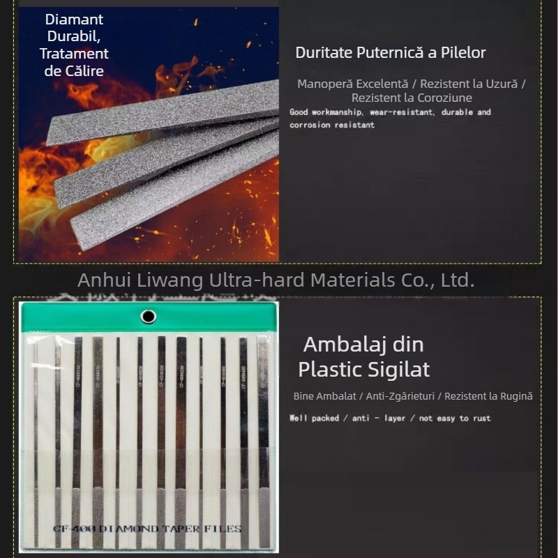 Set de fișiere diamantate plate și înclinate CF-400 pentru finisarea matrițelor