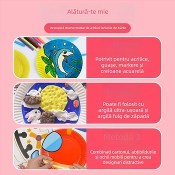 20 farfurii de hârtie albe, de unică folosință, pentru petreceri
