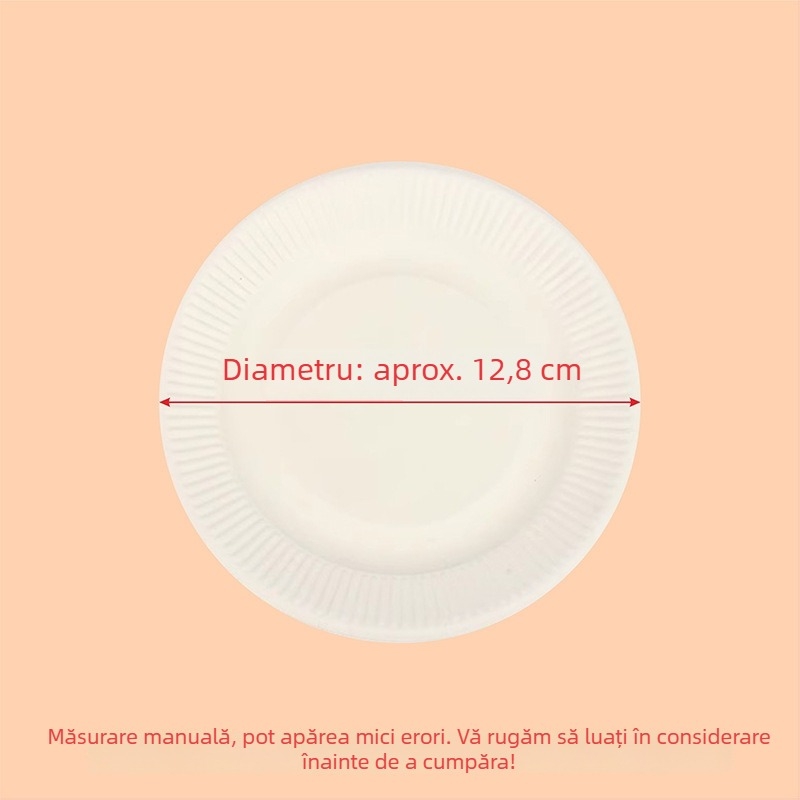 20 farfurii de hârtie albe, de unică folosință, pentru petreceri