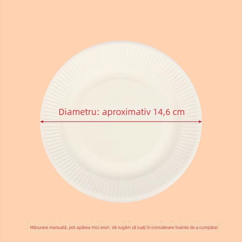 20 farfurii de hârtie albe, de unică folosință, pentru petreceri