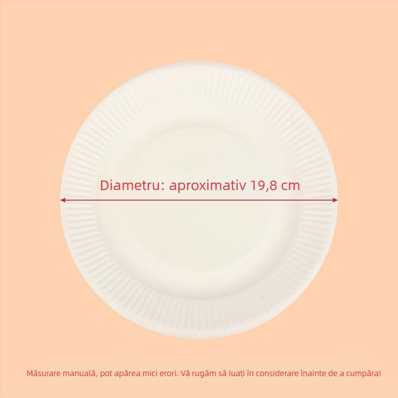 20 farfurii de hârtie albe, de unică folosință, pentru petreceri