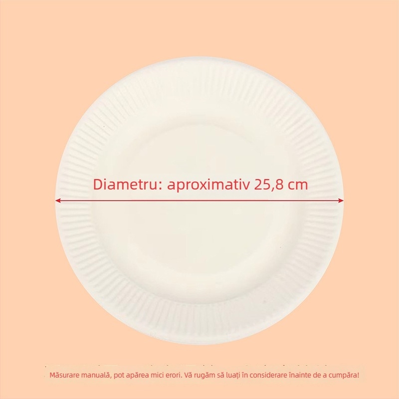 20 farfurii de hârtie albe, de unică folosință, pentru petreceri
