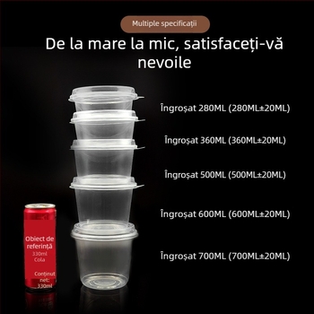Yaokang boluri rotunde din plastic, de unică folosință, pentru ambalare; ideale pentru desert cu gheață, salată de fructe și taro bile