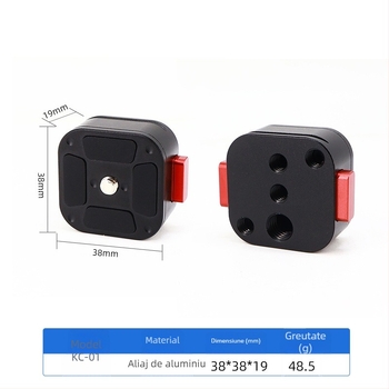 Stabilizator DSLR cu clemă de eliberare rapidă, placă de bază și cap pan/tilt, 38 mm, accesorii pentru trepied