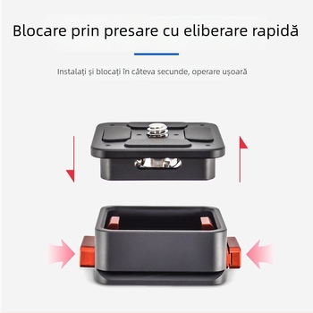 Stabilizator DSLR cu clemă de eliberare rapidă, placă de bază și cap pan/tilt, 38 mm, accesorii pentru trepied