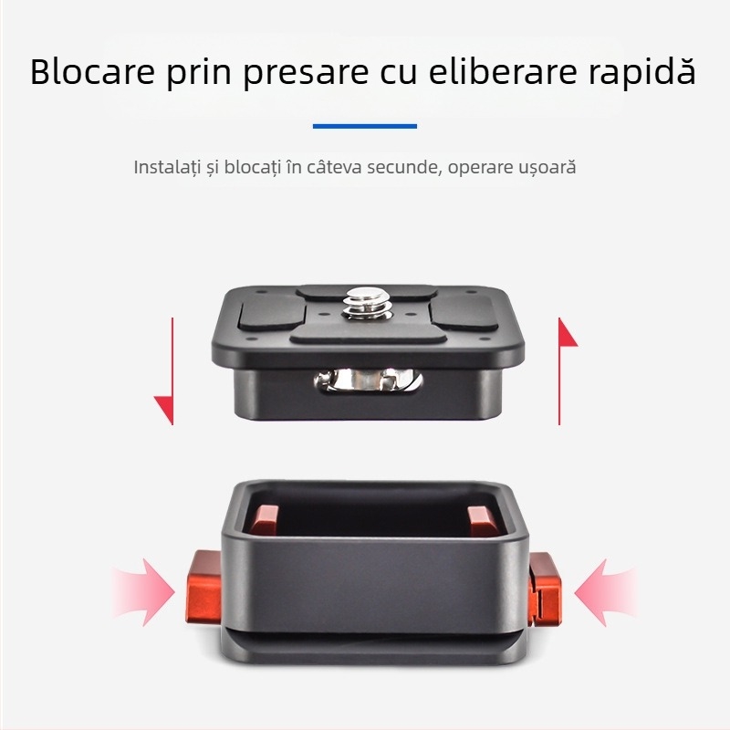 Stabilizator DSLR cu clemă de eliberare rapidă, placă de bază și cap pan/tilt, 38 mm, accesorii pentru trepied