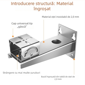 Cameră de supraveghere protejată împotriva exploziilor, bază din oțel inoxidabil 304, cap duckbill și suport tip clemă-gun pentru mină, cu braț gimbal