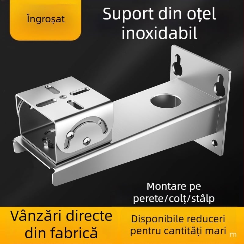Cameră de supraveghere protejată împotriva exploziilor, bază din oțel inoxidabil 304, cap duckbill și suport tip clemă-gun pentru mină, cu braț gimbal