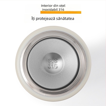 Sticlă de apă din oțel inoxidabil 316, izolație în vid, cu mâner, capacitate mare, pentru sport și mașină, cu pai dublu