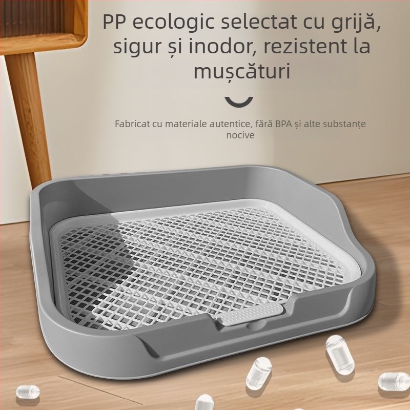 Toaletă pentru câini de talie mică, Bichon Frise, tavă de urină și platou pentru eliminare