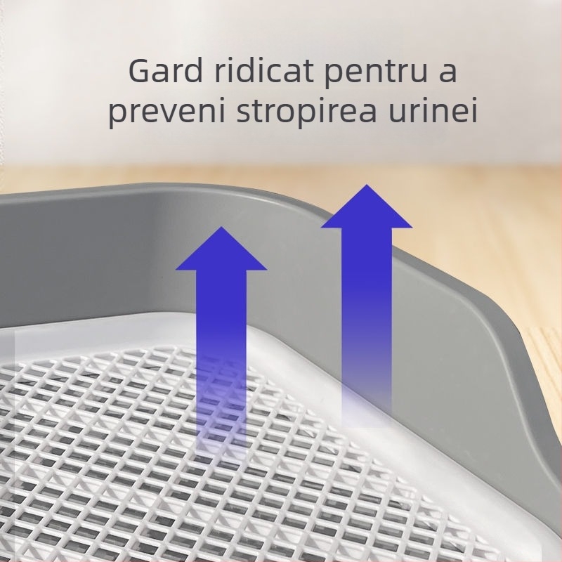 Toaletă pentru câini de talie mică, Bichon Frise, tavă de urină și platou pentru eliminare