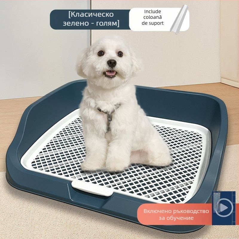 Toaletă pentru câini de talie mică, Bichon Frise, tavă de urină și platou pentru eliminare