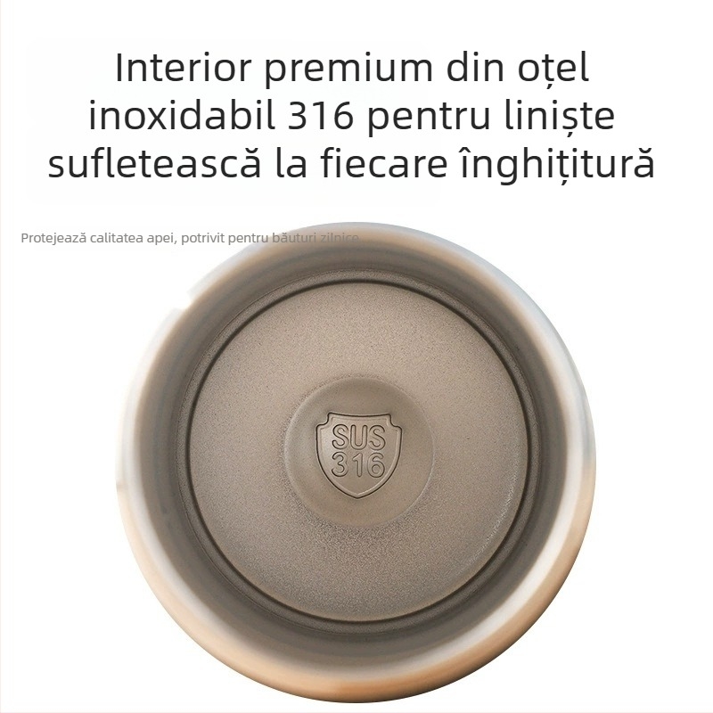 Cană termos cu mâner, cu două opțiuni de băut, cu pai, portabilă pentru elevi, personalizabilă