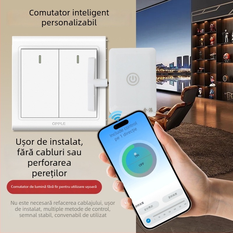Comutator Bluetooth cu control prin aplicație mobilă pentru lumină — controler inteligent pentru spații interioare
