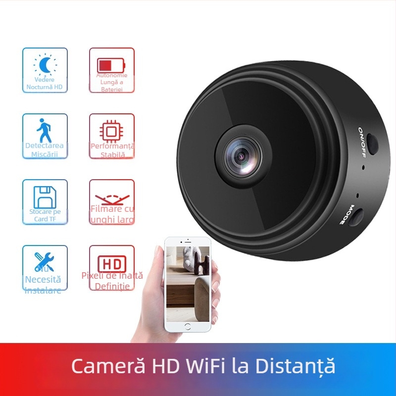 RSCAMTOM A9 Cameră HD Fără Fir cu Wi-Fi, Monitorizare la Distanță, 1080P Cameră de Rețea