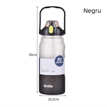 Sticlă de apă pentru sport, capacitate mare, cu pai, pentru femei, exerciții în aer liber, din plastic mat