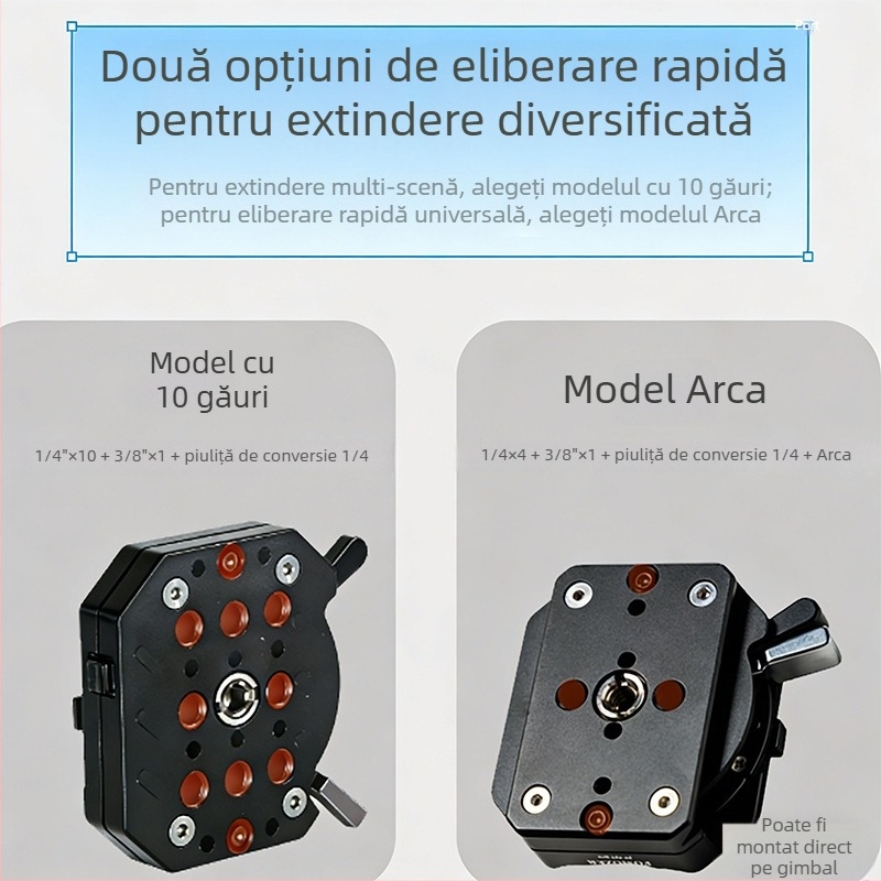 Placă Arca pentru eliberare rapidă cu mai multe găuri, pentru DSLR și camere mirrorless – accesoriu universal de extindere pentru capul trepiedului