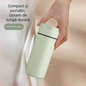 Termos mini portabil din oțel inoxidabil 316, culoare solidă, capac cu filet