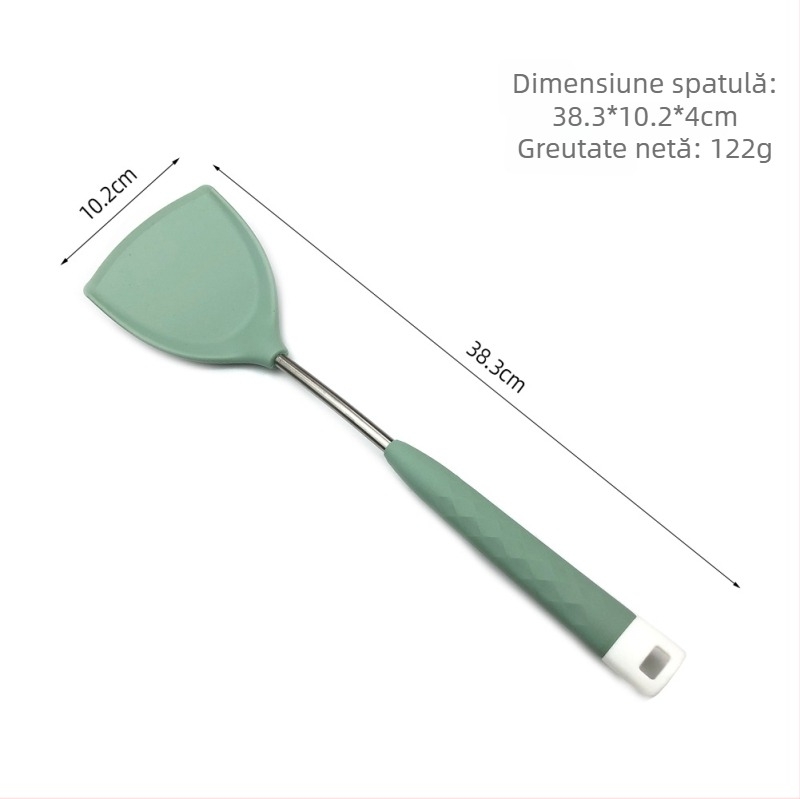 Set din silicon pentru bucătărie, ustensile de gătit, spatulă antiaderentă și lingură de supă, 6 piese