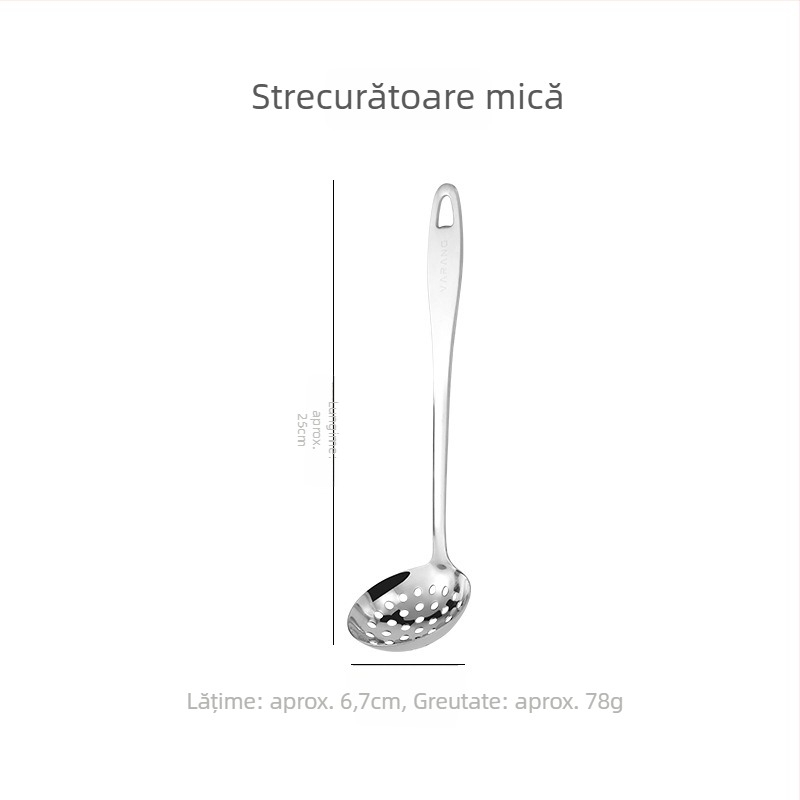 Set de linguri de supă din oțel inoxidabil, cu mâner lung: lingură de supă și lingură cu găuri