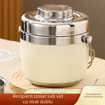 Cutie de prânz din oțel inoxidabil 304, izolație cu vid, dublă, capacitate mare, portabil