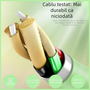 Cablu de încărcare din silicon lichid cu conectori Lightning, USB-C și Micro USB pentru încărcare rapidă
