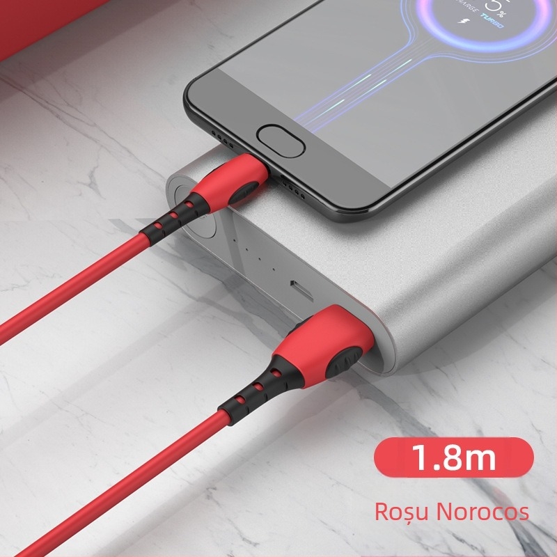 Cablu de încărcare din silicon lichid cu conectori Lightning, USB-C și Micro USB pentru încărcare rapidă