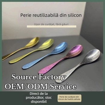 Lingură din titan pur, antibacteriană, design elegant, pentru uz casnic: lingură de supă, lingură de masă și lingură de desert, cu mâner scurt